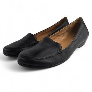 Naturalizer Women's Classic Black Leather Flat Slip On Loafers Shoes Size 7.5M